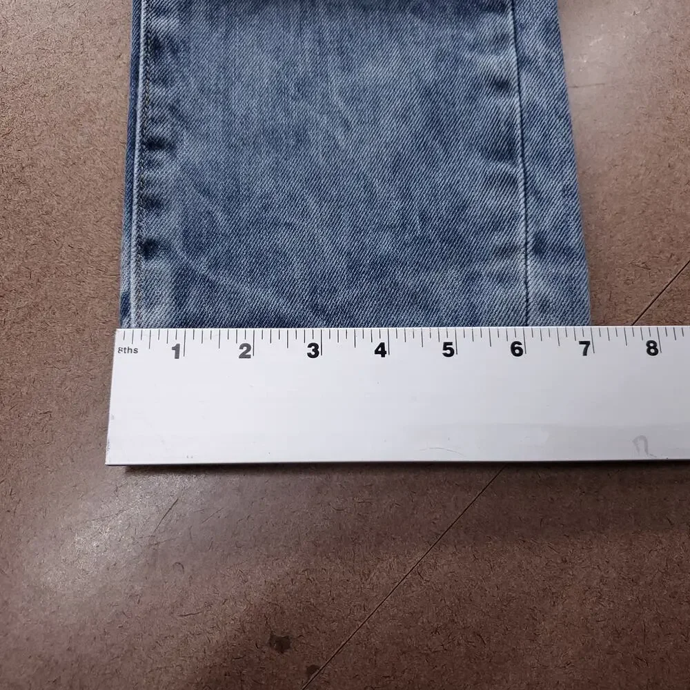 Levis 522 Jeans Slim Taper Leather Patch Two-Tone Premium Men 30x32 Stonewash
